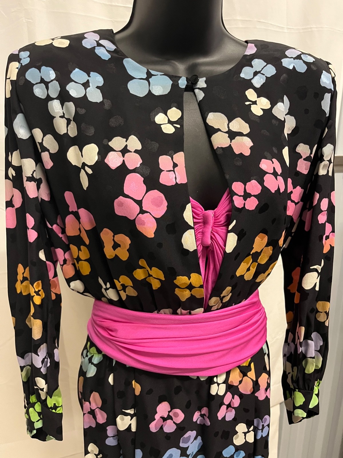 Unique & Versatile Vintage 1980s VALENTINO NIGHT multicolor Silk Dress M