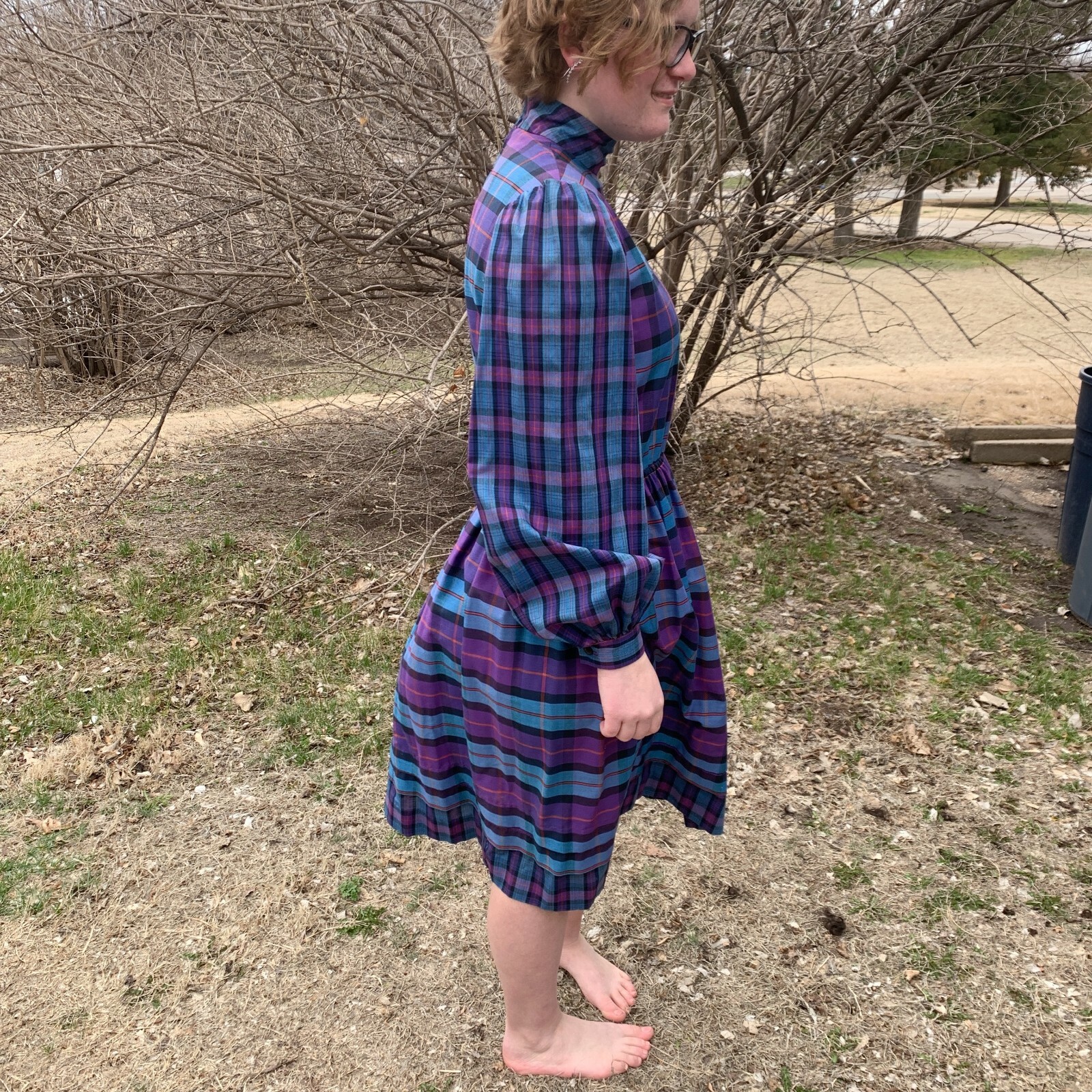 Vintage Applause II by Marge Kane Plaid Dress Twee Size 8