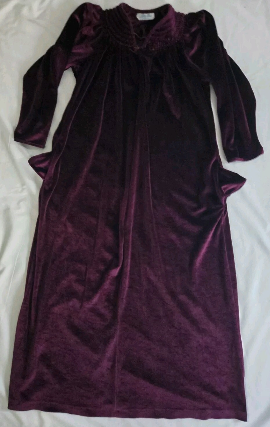 VTG Robe Lara Dee By Charm Warm Fleece Zip Lounge Housecoat 2 Pocket Purple Sz L