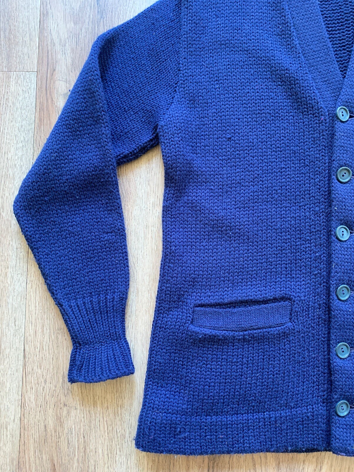 1950s Vintage Blue Varsity Band Sweater Letterman H Standard Pennant Co