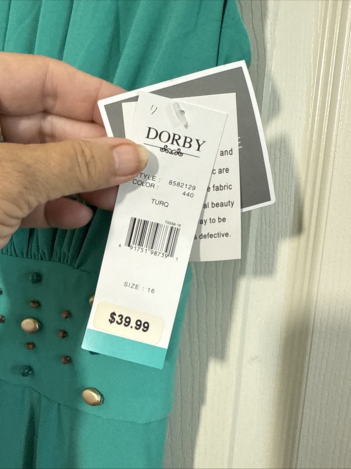 NEW Vintage 90s Miss Dorby Swing Dress Pleated Beaded Full Skirt Chiffon Sz 16