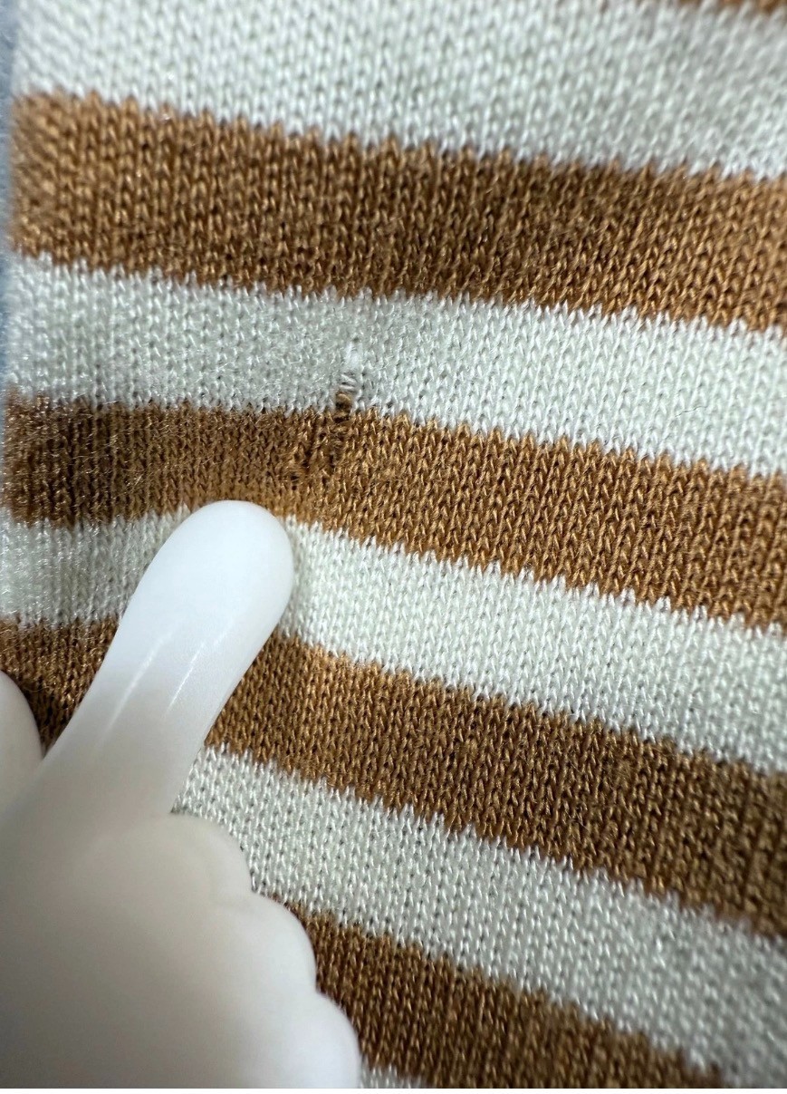 VTG JCPenney Striped Sweater Elbow Patch Brown White Preppy Japan L 70s 80s