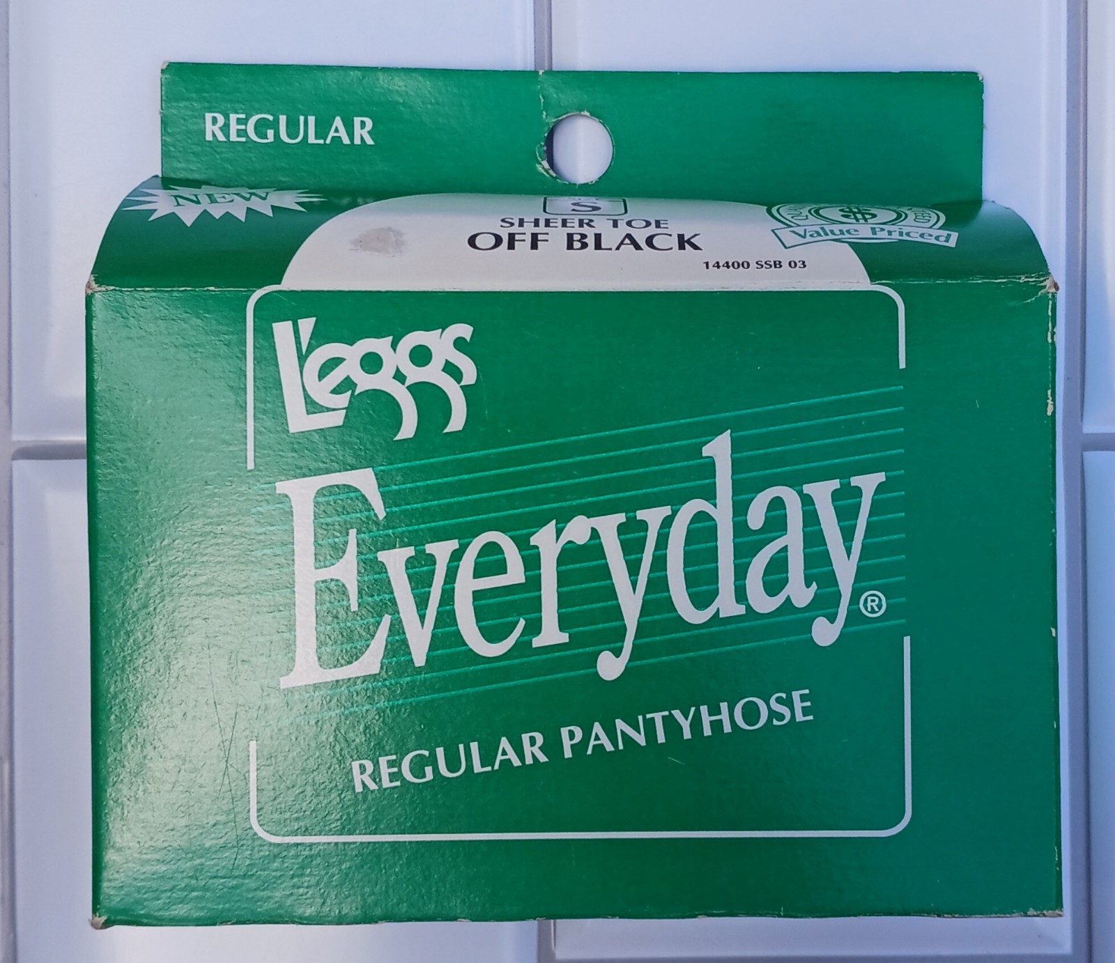 Vintage Pantyhose Leggs Everyday Sheer Toe Off Black Regular Small Hosiery NOS