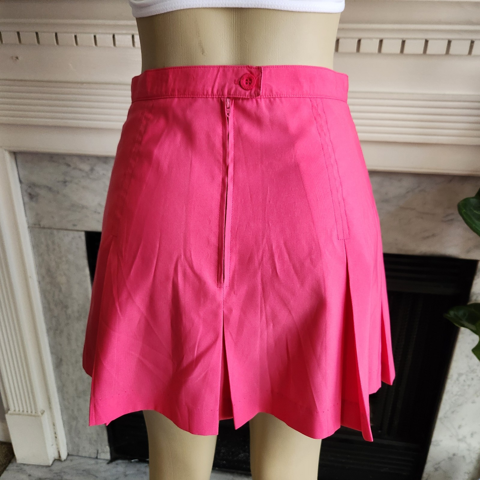 Vintage Y2K Le Coq Sportif Pink Tennis Skirt Preppy Athleisure Size 10