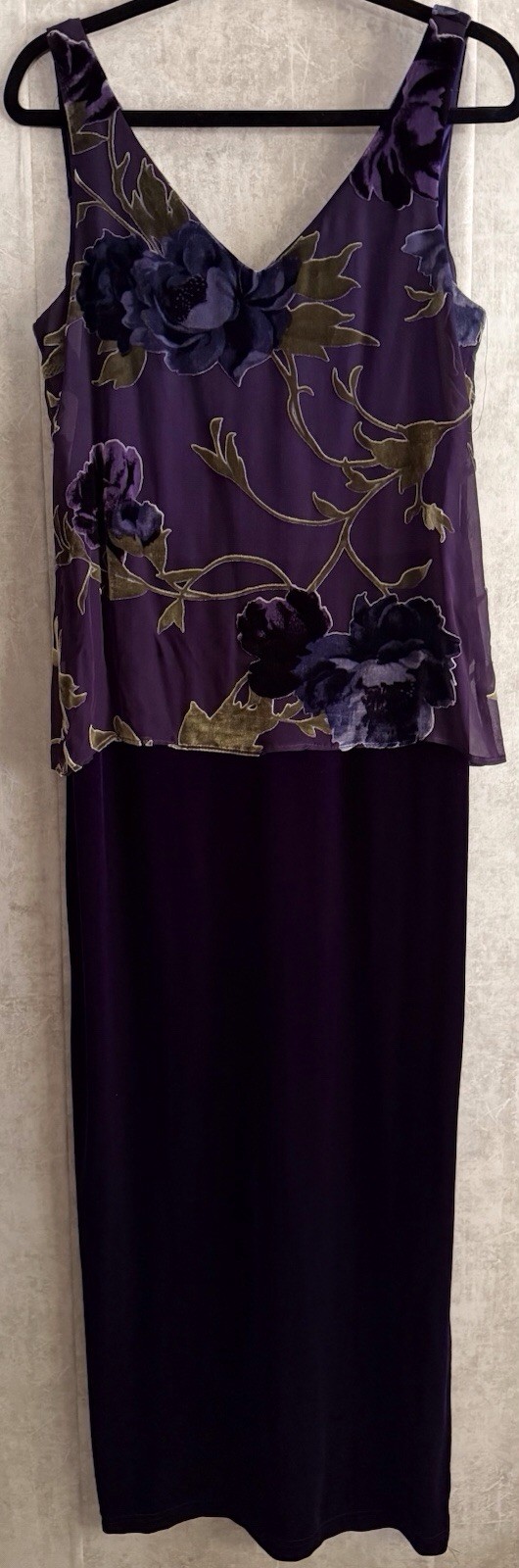 Vintage Jeffery & Dara Purple 2Pc Floral Jacket Blouse Sleeveless Dress Sz 10