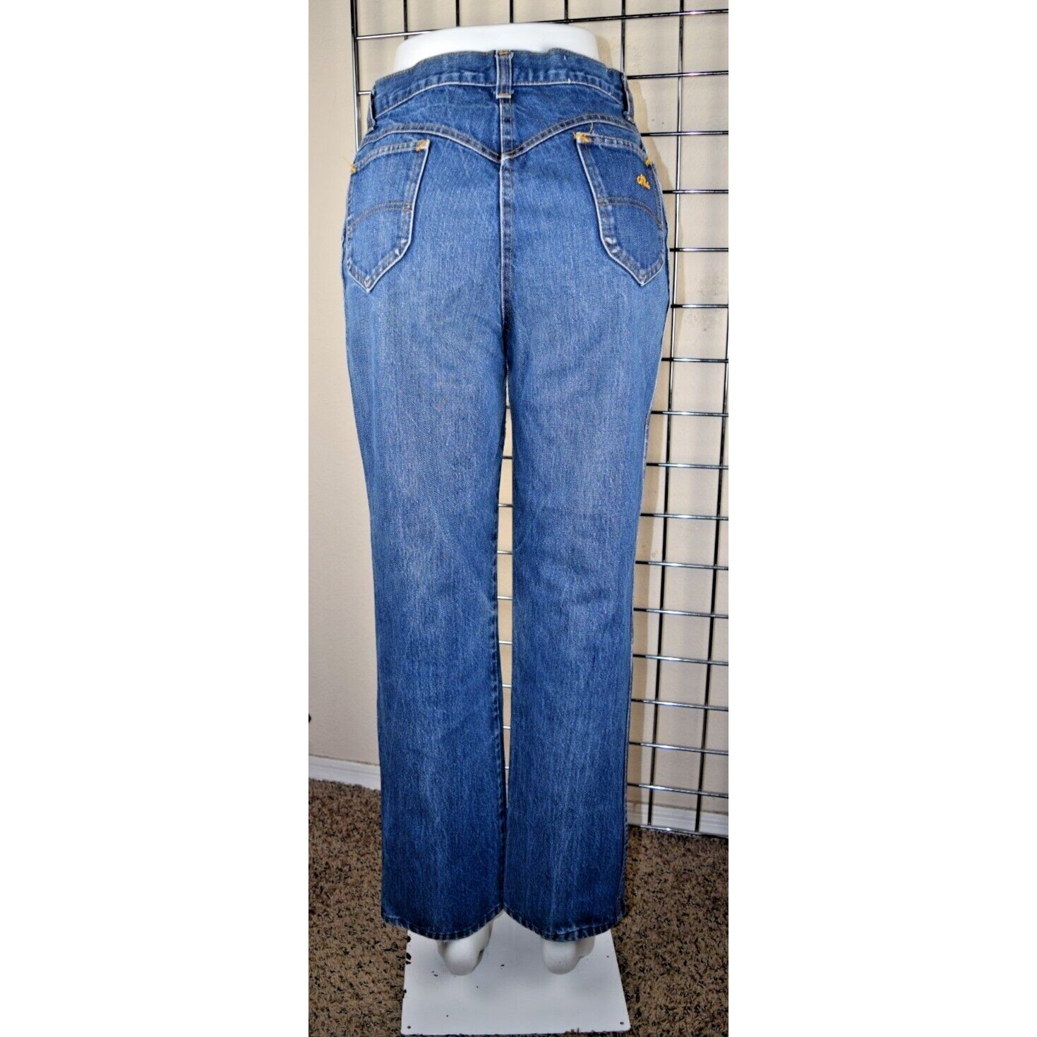 Vintage Chic by HIS Jeans 32 x 28 70s Classic Blue High Waist Boot Cut Made USA