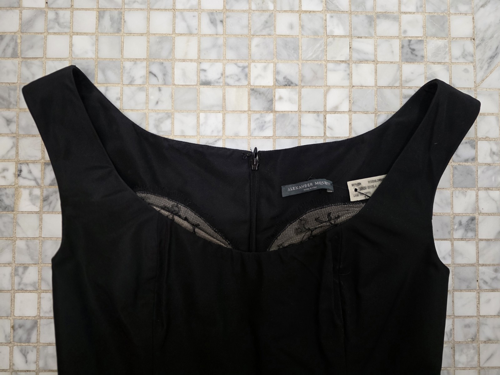 Rare Vintage Alexander McQueen A/W 2005 Black Sheath Silk Wiggle Dress IT42 NWT