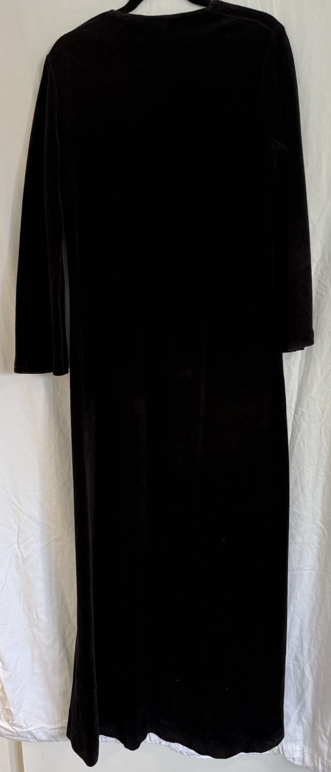 VTG Hudson’s From Switzerland Black Maxi Goth Elvira Dark Romantic Dress Sz M