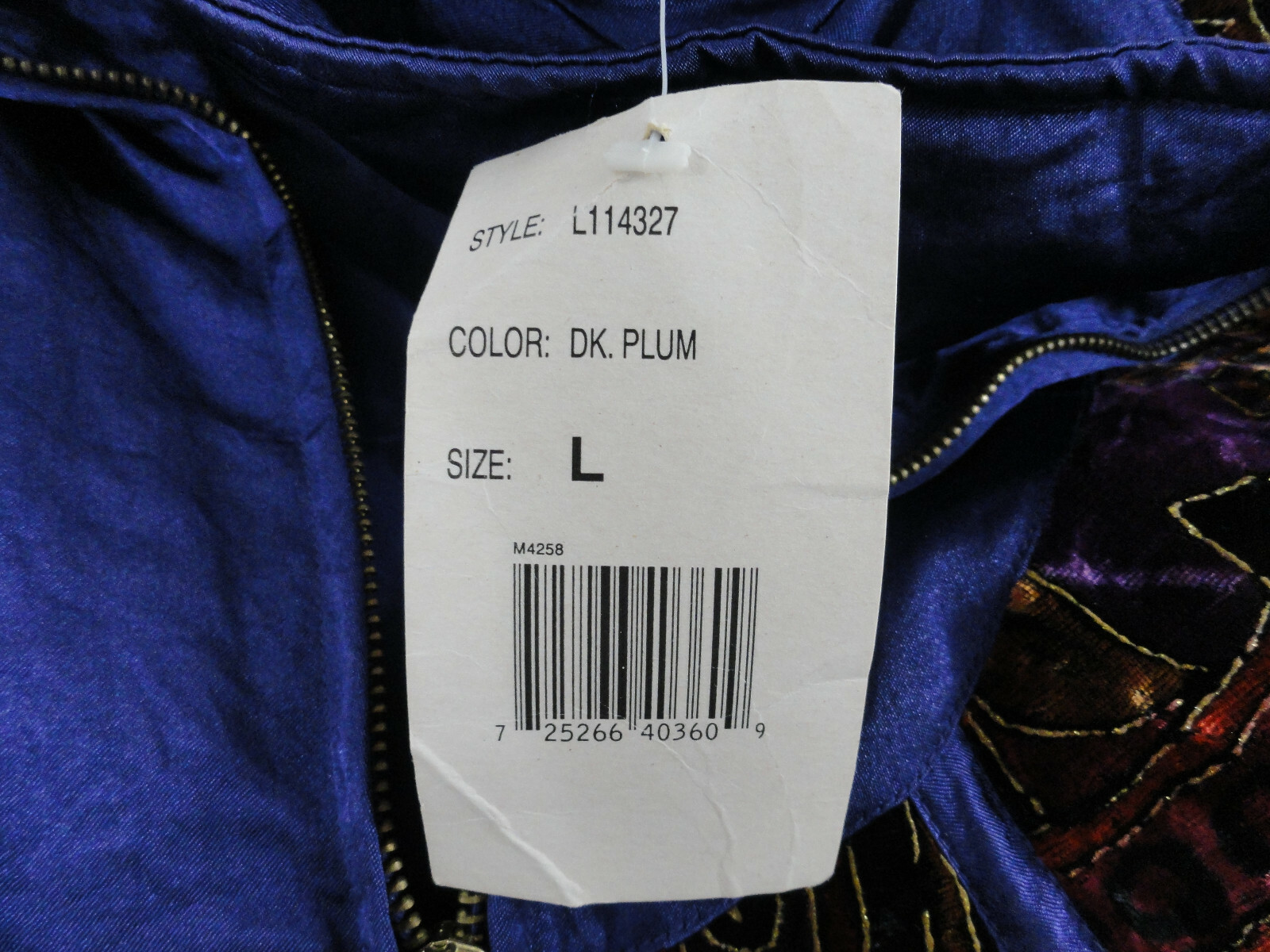 Lavon Full Zip Windbreaker Jacket Size L Purple Plum Nylon Hip hop Vtg 80s 90s