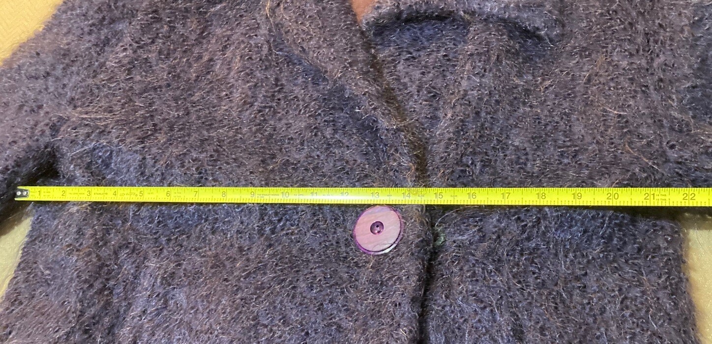 Vntg 1960’s Monte Sano Pruzan Mohair Cocoon Coat Nordstrom Plum Purple Wool M L