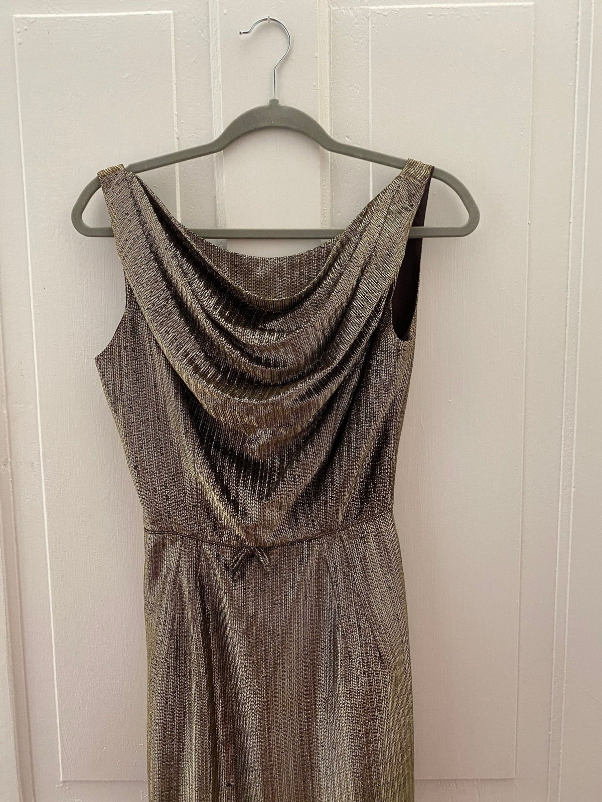 Vintage 50s/60s Timeless Jay Herbert Metallic Gold Party Cocktail Dress