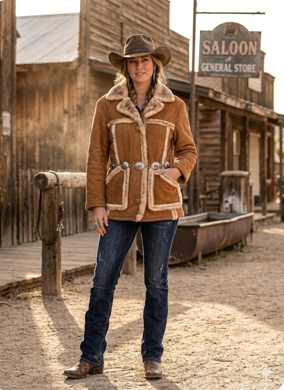 Vintage Ranch Western 100% Leather Sanchéz Coat Made In Mexico Sz M