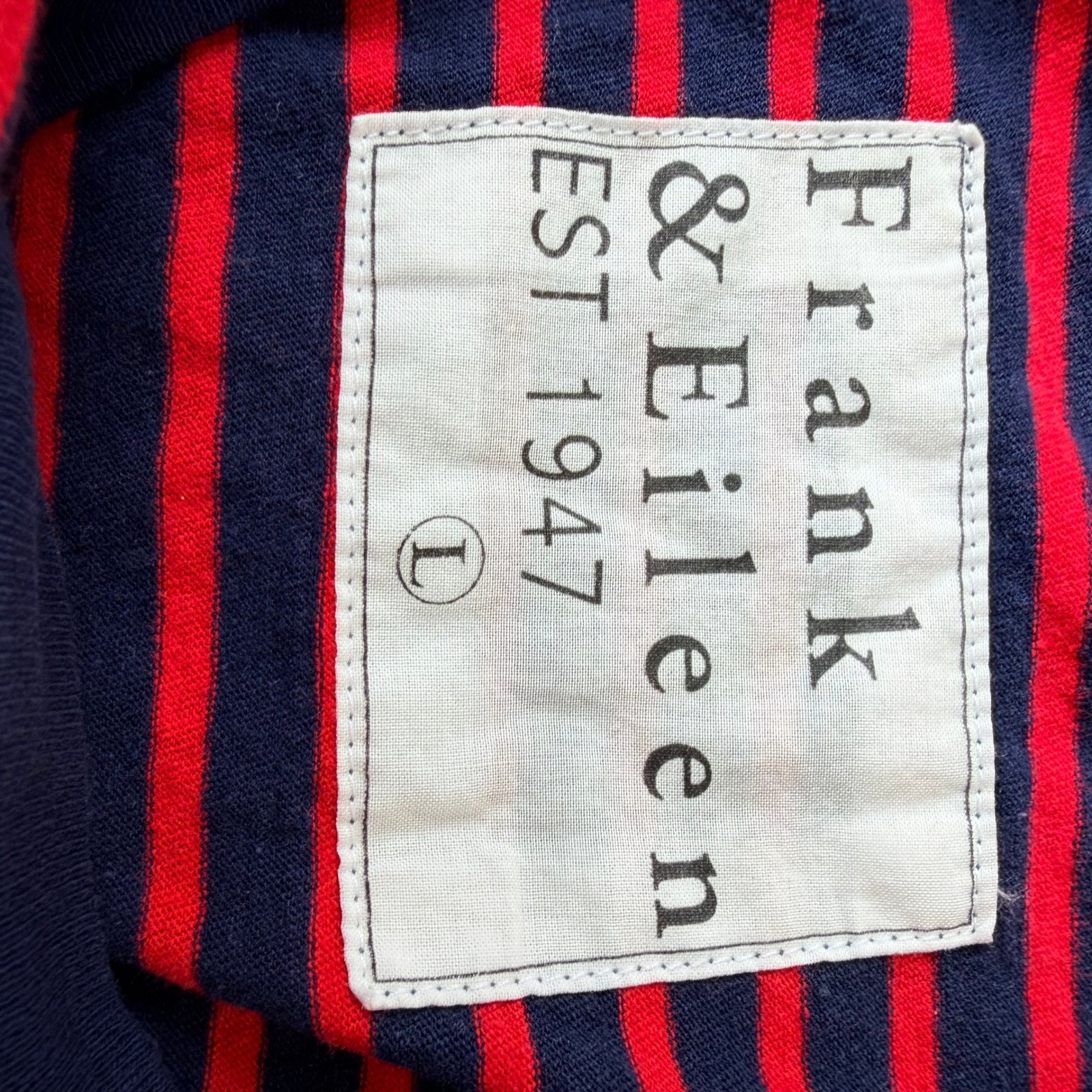Frank & Eileen Cory Navy Red Stripe Vintage Muscle Tee Maxi Dress Large Nautical
