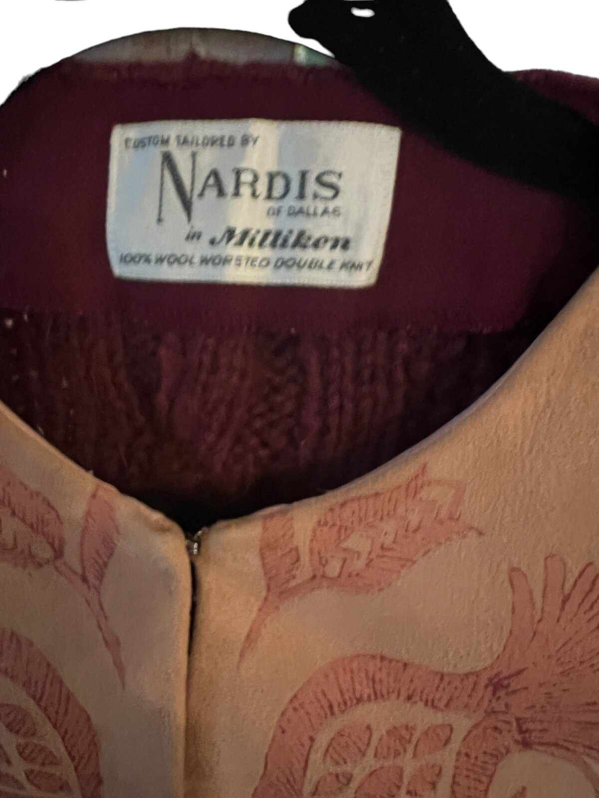 Vintage Nardis of Dallas 1960’s purple women’s Cardigan Sweater wool and suede
