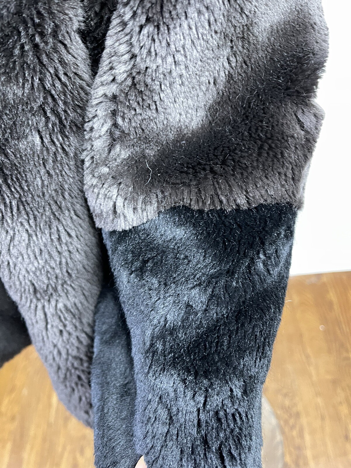 Vintage Henri Bendel New York brown Black faux fur hooded mob wife coat medium L