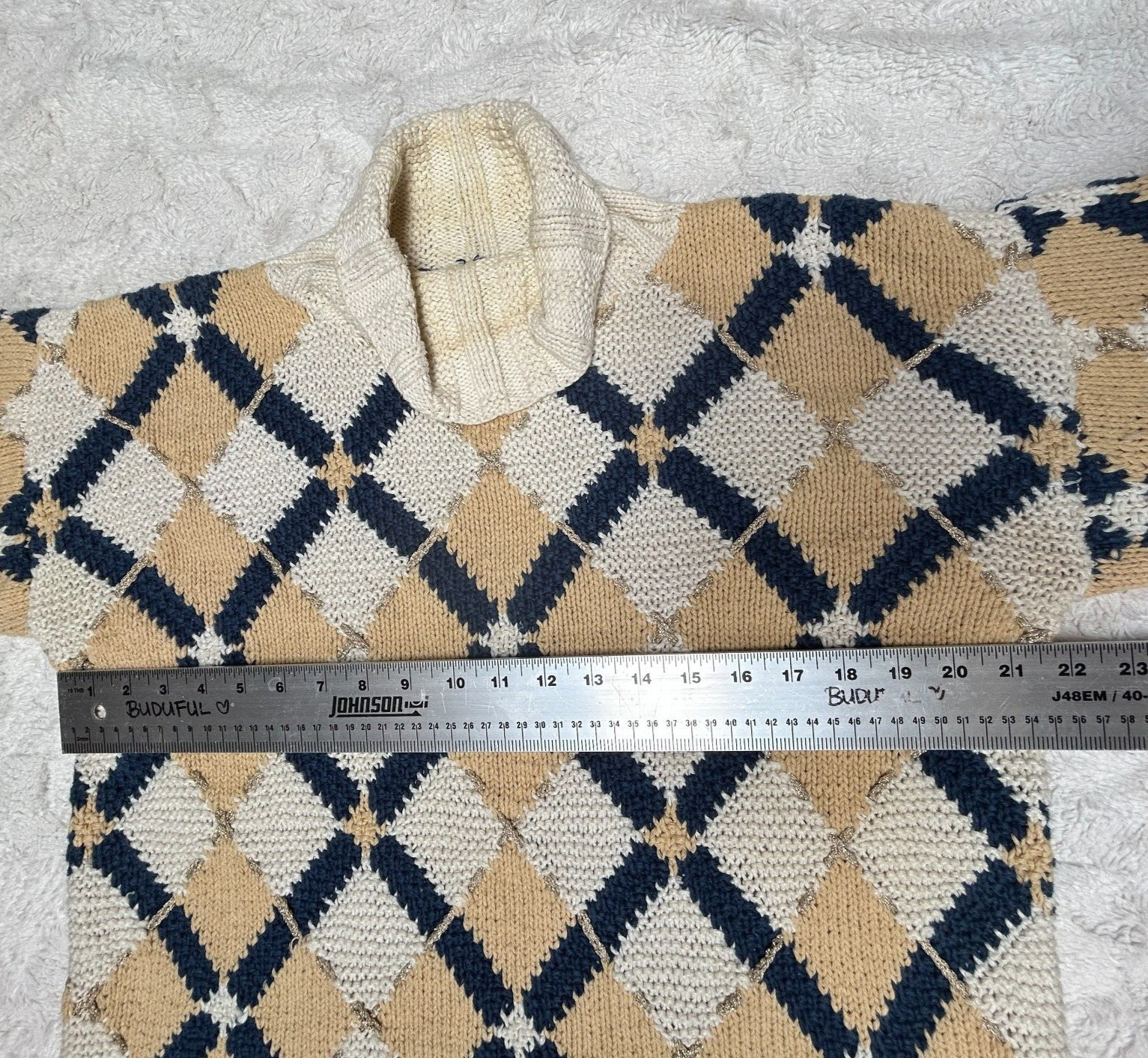 Vintage Casual Corner Limited Edition Hand Knitted Sweater Medium Ramie Cotton