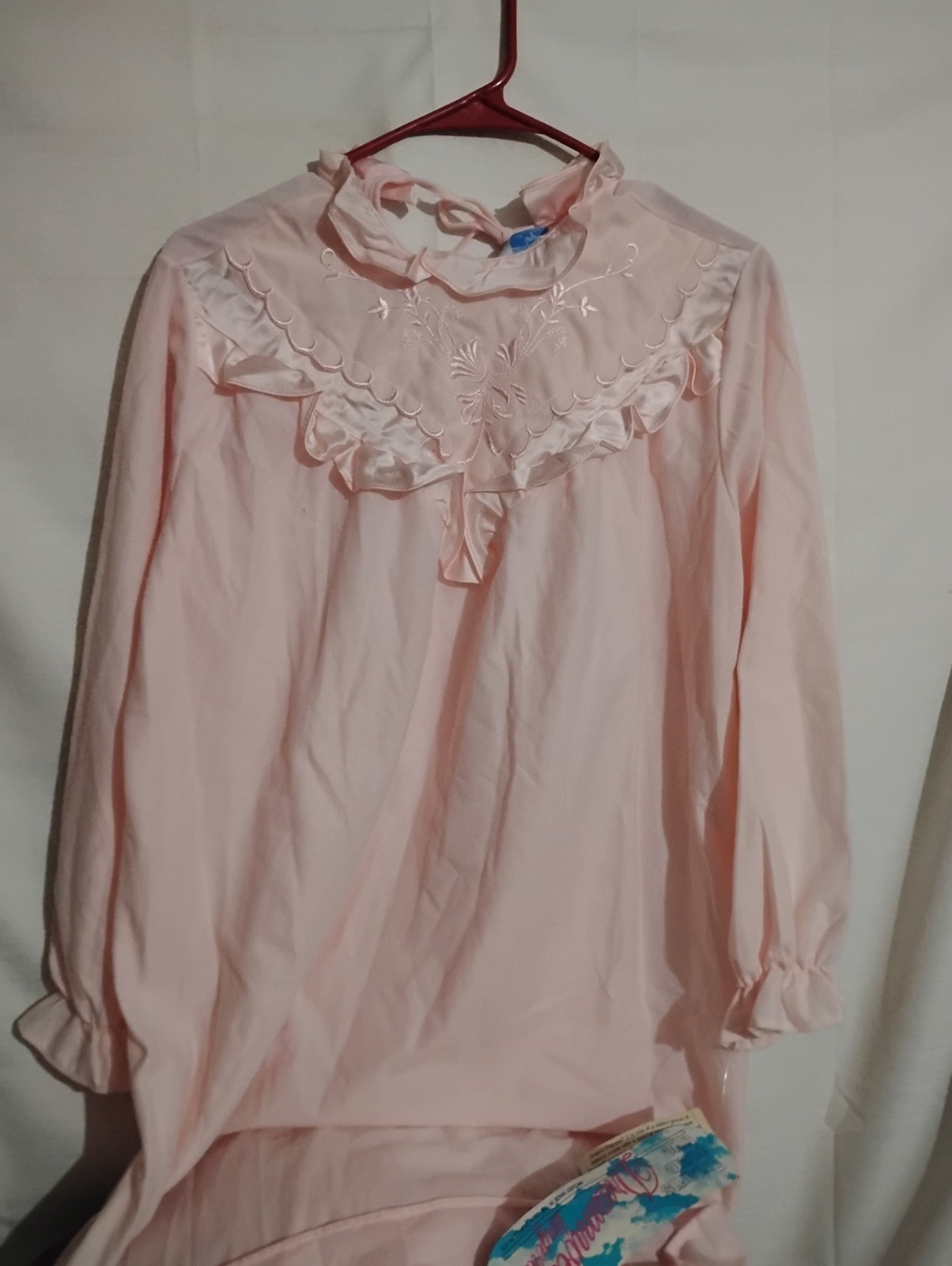 Vintage New Deadstock Dreamwear Lingerie Pink Nightgown Floral Flannel USA