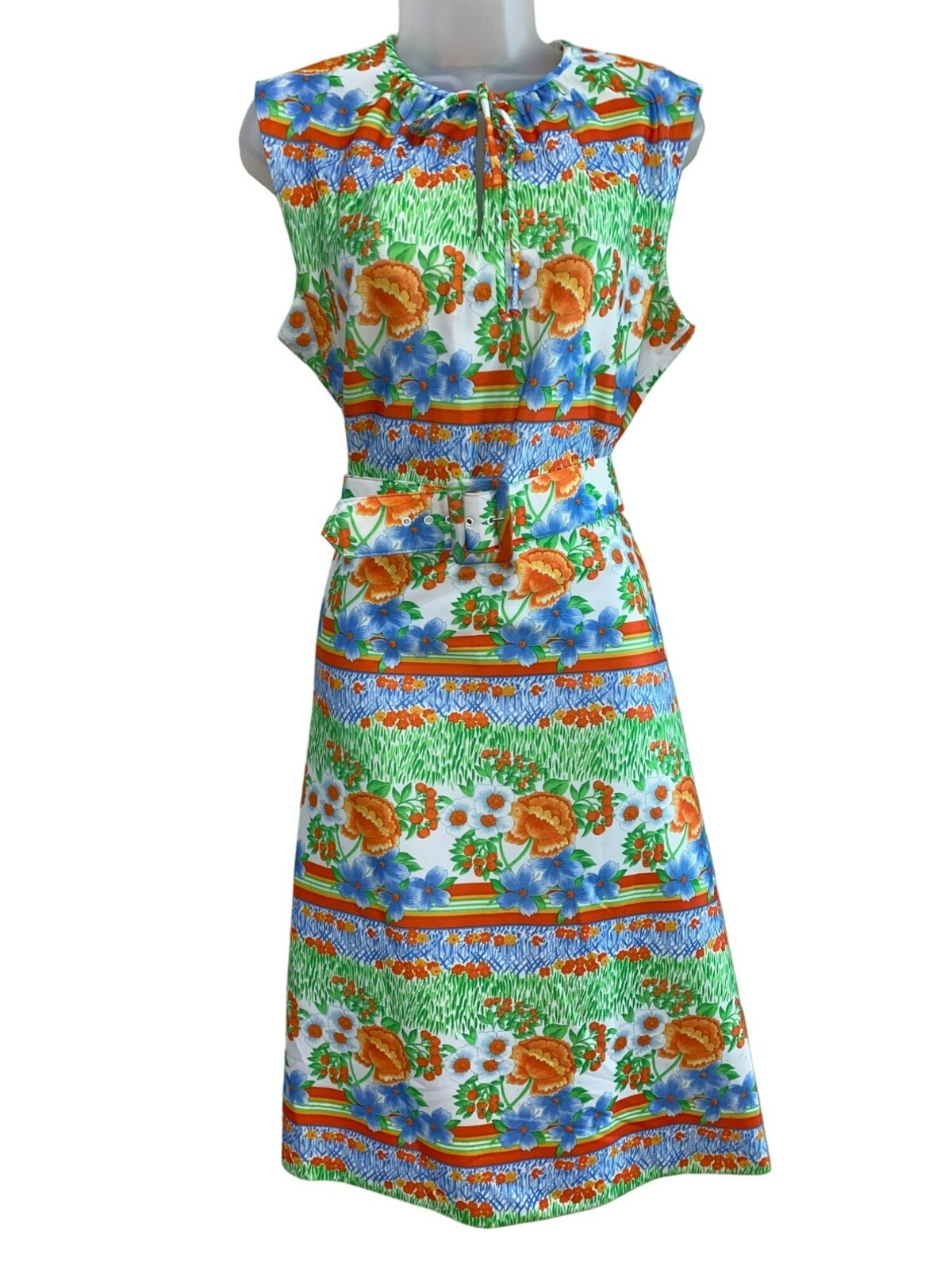 Vintage Trends by Jerrie Lurie Belted Summer Jackie O Dress Size 14