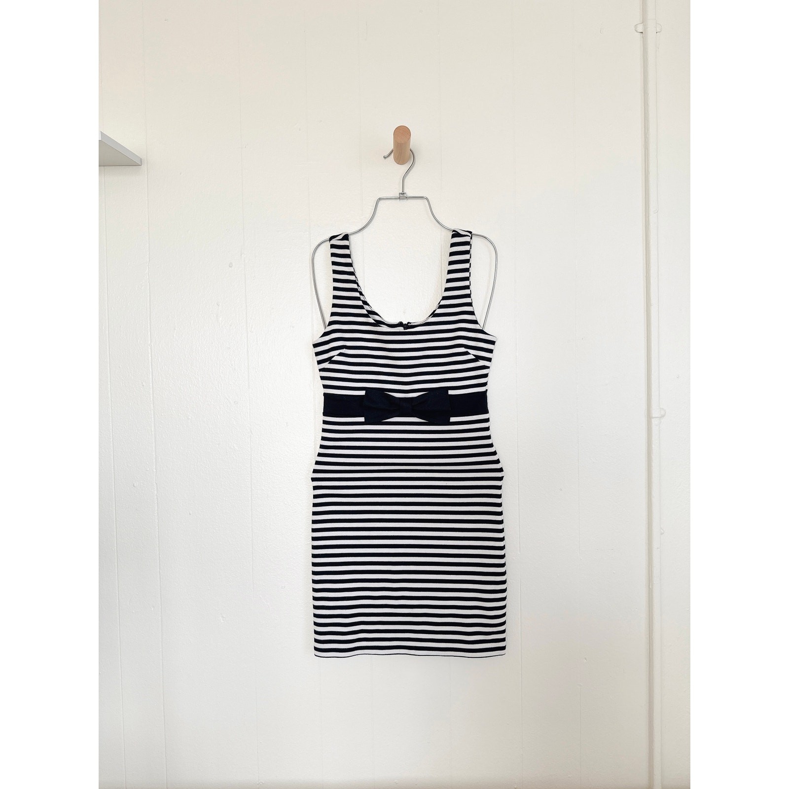 Y2K Vintage Forever 21 Striped Bow Accent Bodycon Tank Dress Small