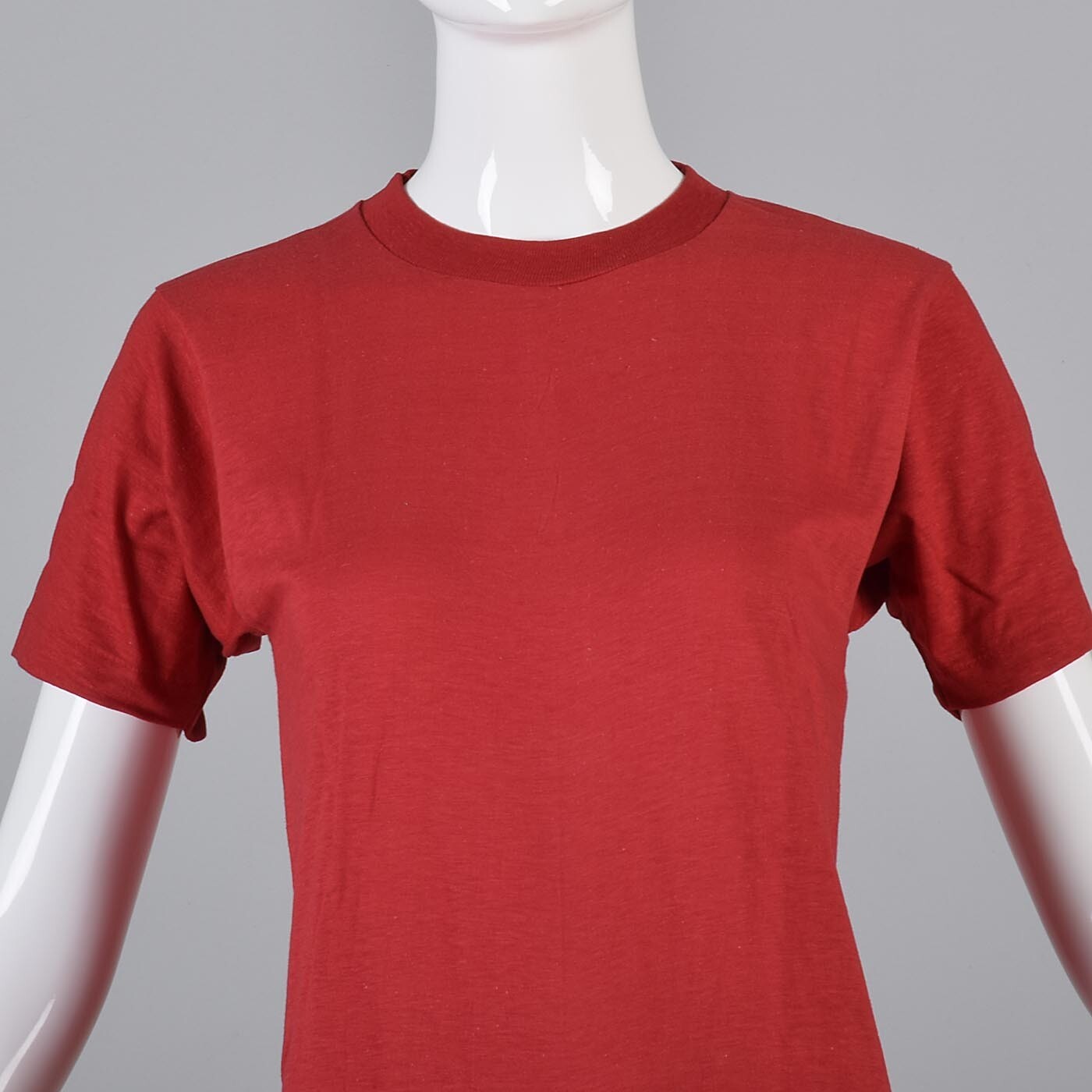 XS/S Vintage 1970s 70s Red T-Shirt Hippie Boho Casual Short Sleeve Deadstock Tee