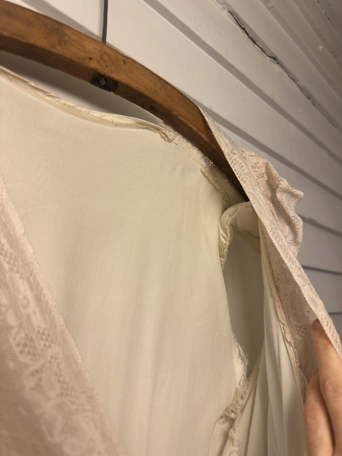 Vintage 1940s Styled by Tula Of Narco Ivory Liquid Satin Robe/Peignoir Size S/M