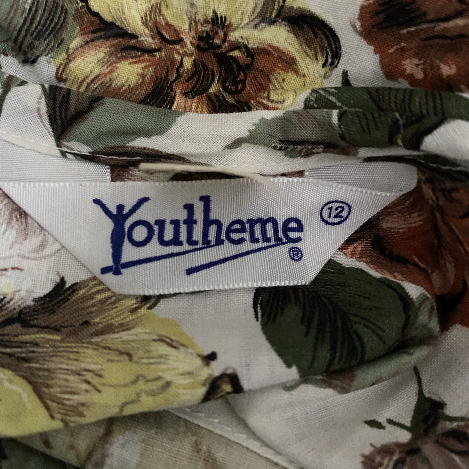 Vtg 50s 60s Youtheme Dress Women’s Size 12 Floral House Day NWT NOS