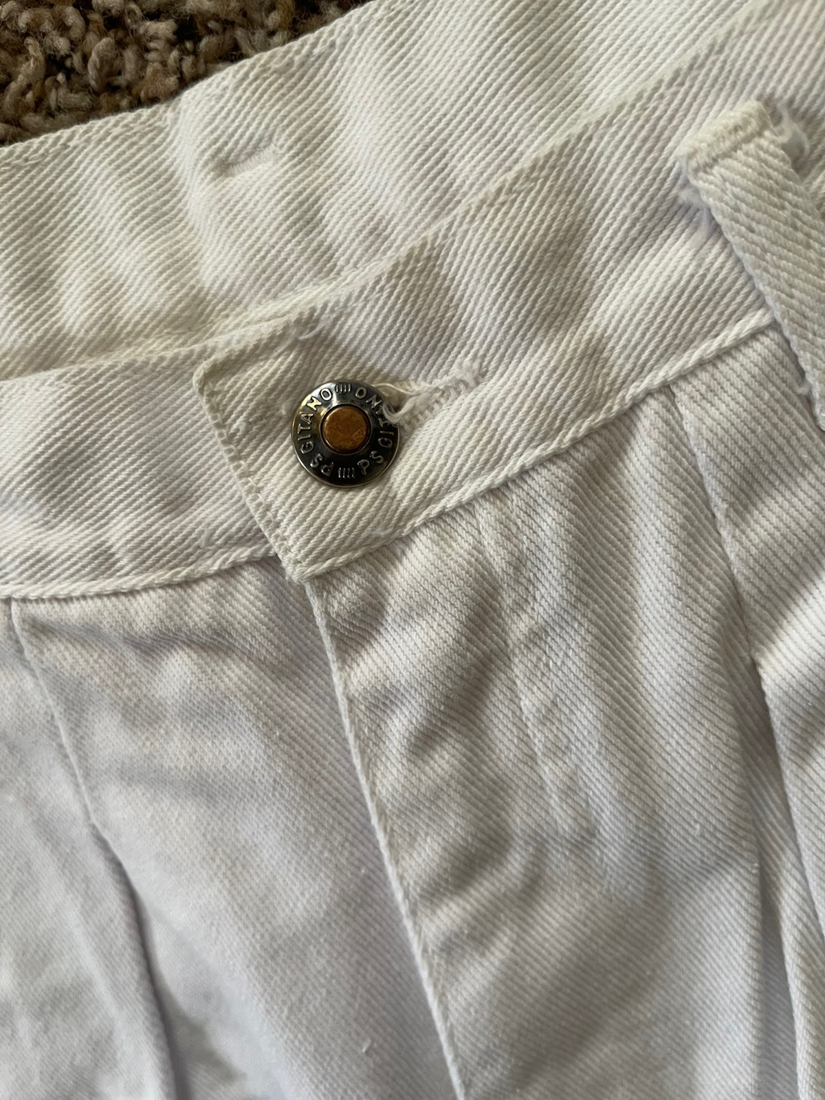 Vintage Gitano White Taper Barrel Mom Pants Size 16 Short 28 29