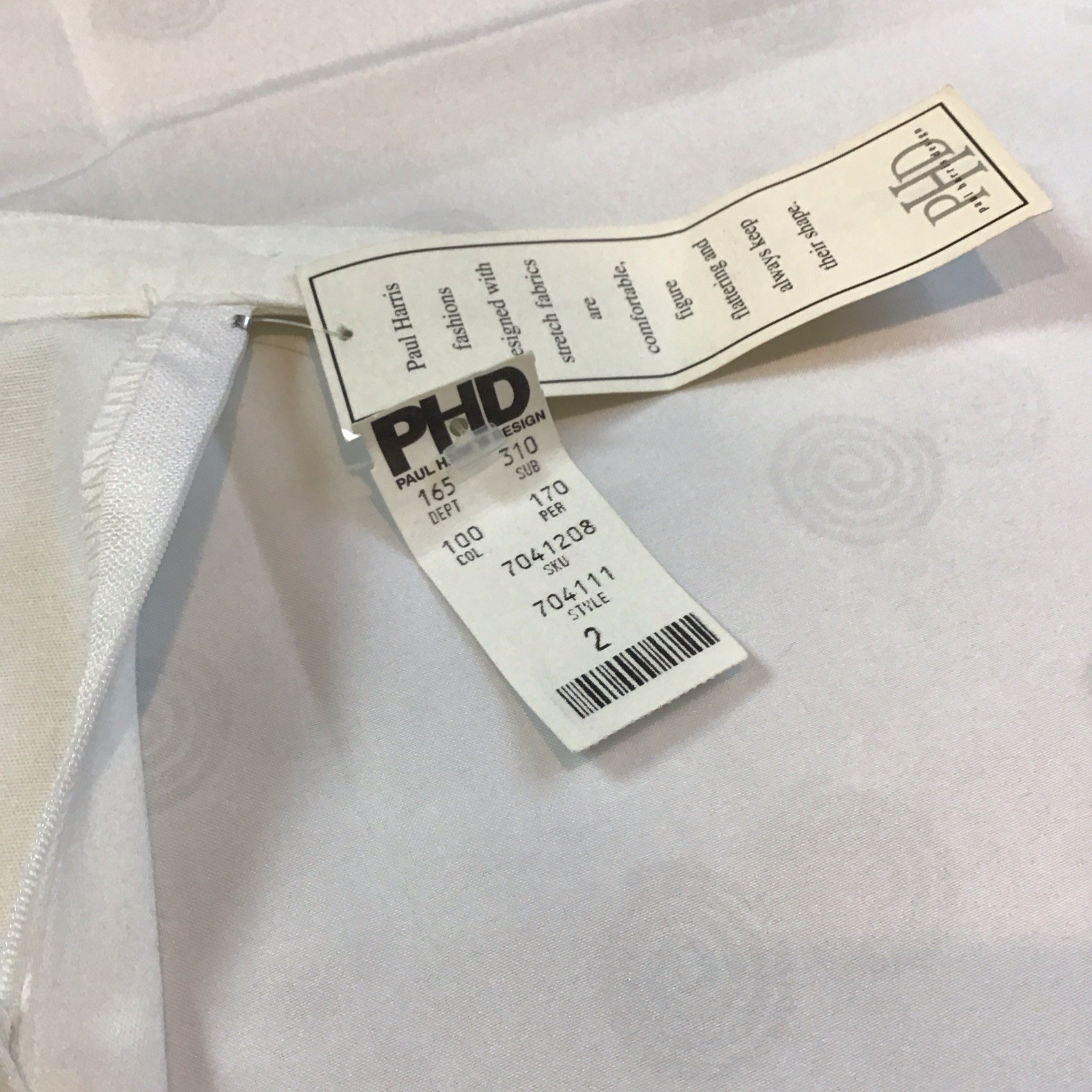Paul Harris Design White Beaded Capri Cotton Pants Womens Size 2 USA Vintage 90s