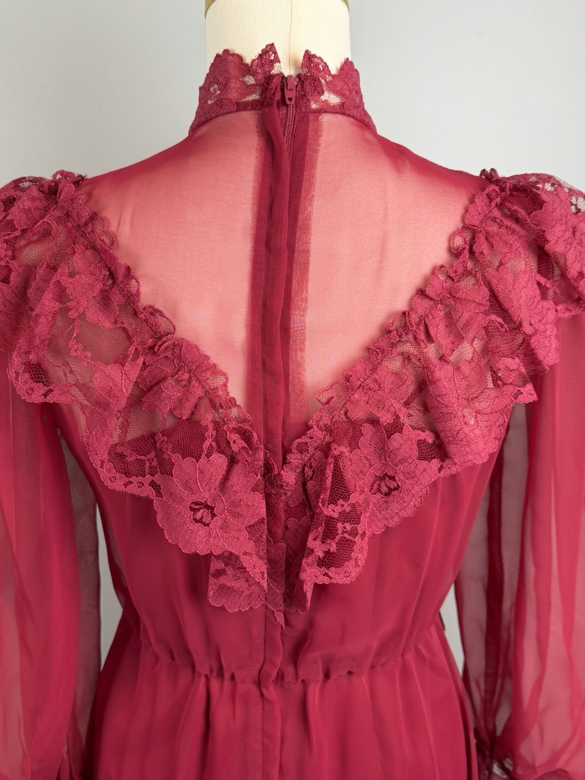 Vtg 70s Victorian Revival Dress Size Small Romantic Prairie Western Cottagecore