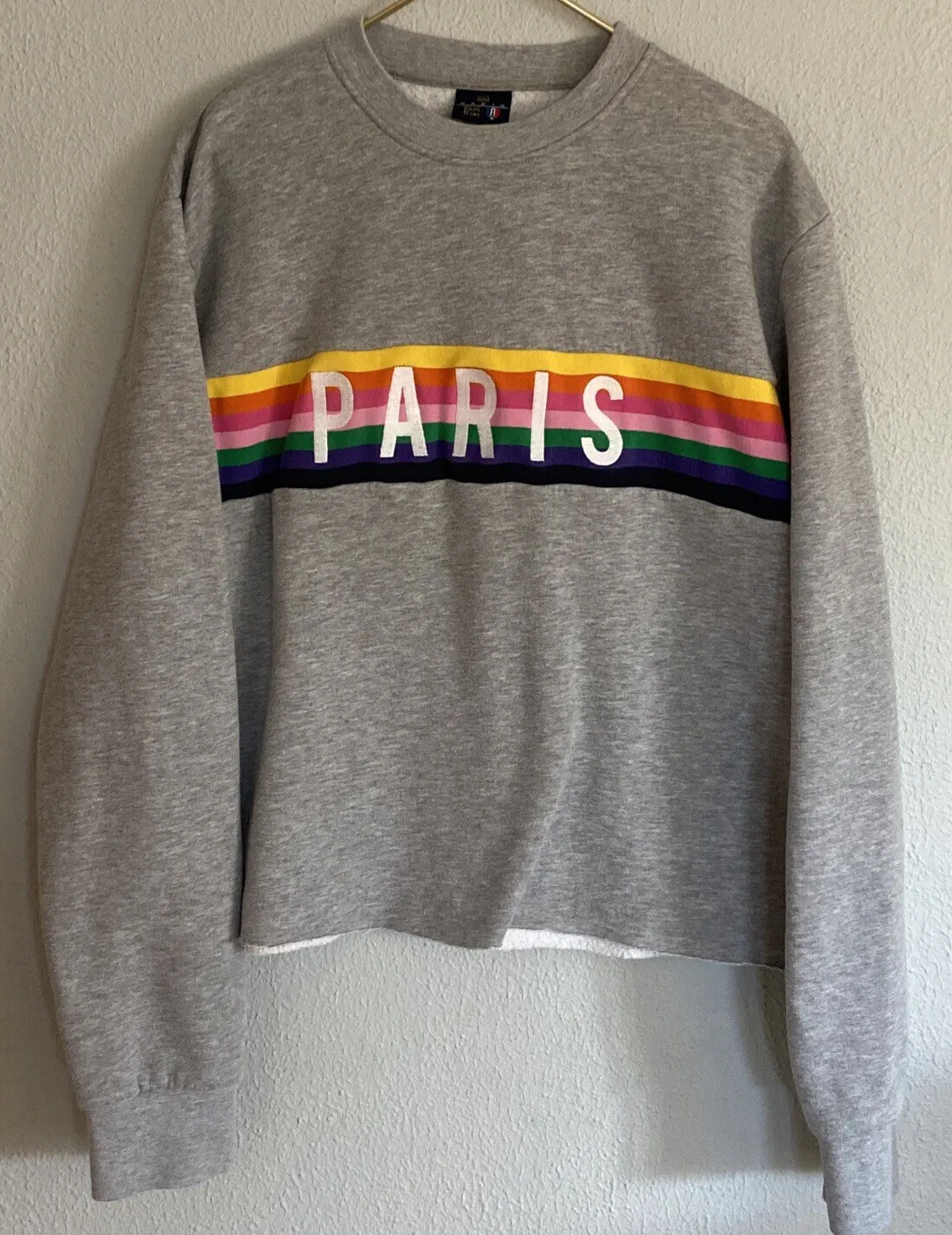 VTG Paris Tour D’or Ile De France Embroidered Rainbow Sweatshirt XXL – ALTERED