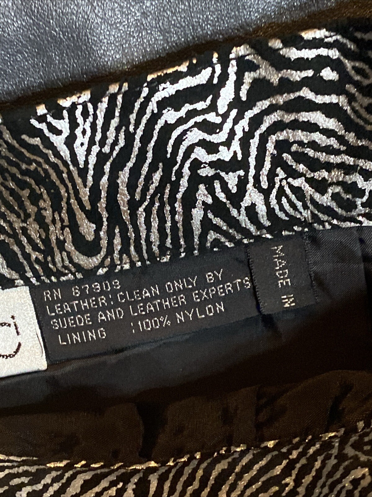 Pia Rucci Leather Skirt Size 10 Small Zebra Pattern Nylon Lining