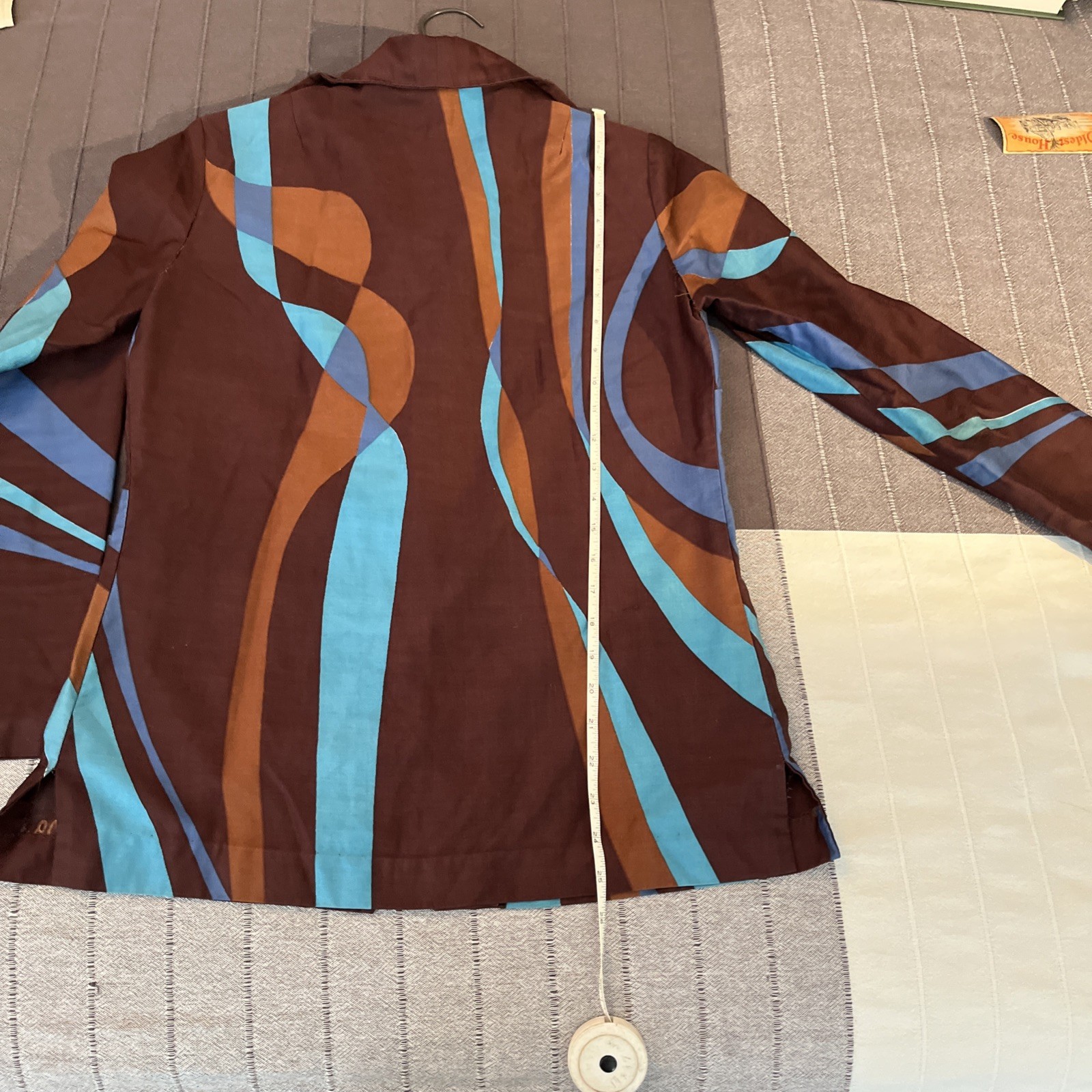 Vintage Vera Brown And Blue Blouse