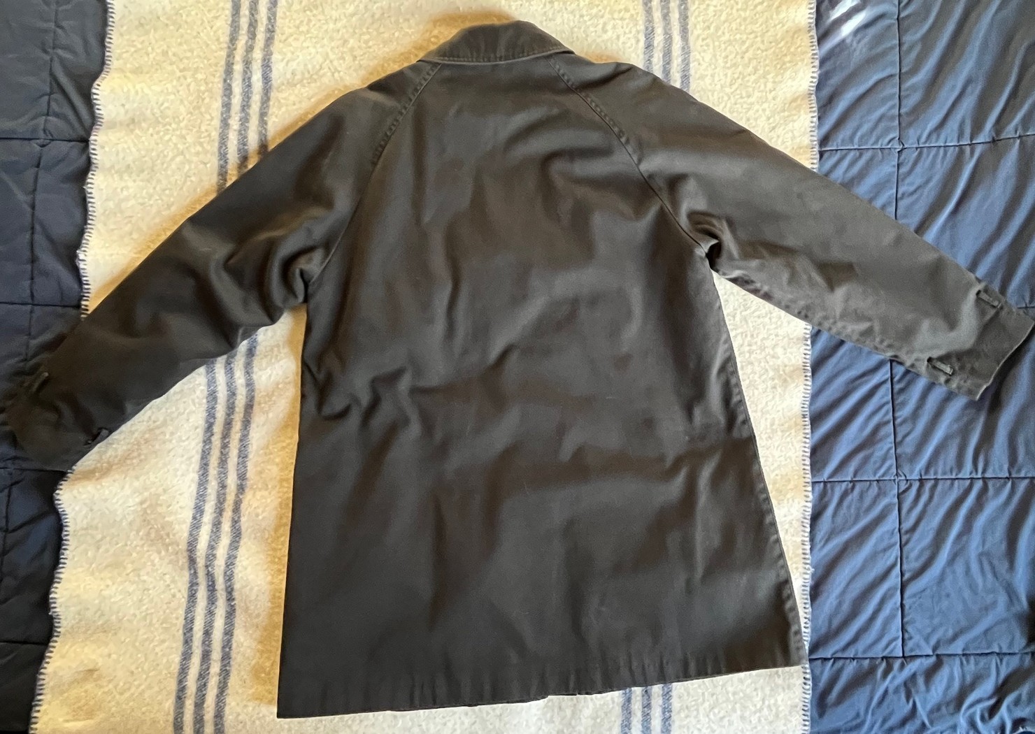 Pendleton Black Trench Coat Cotton/Poly Women’s Large Removable Lining