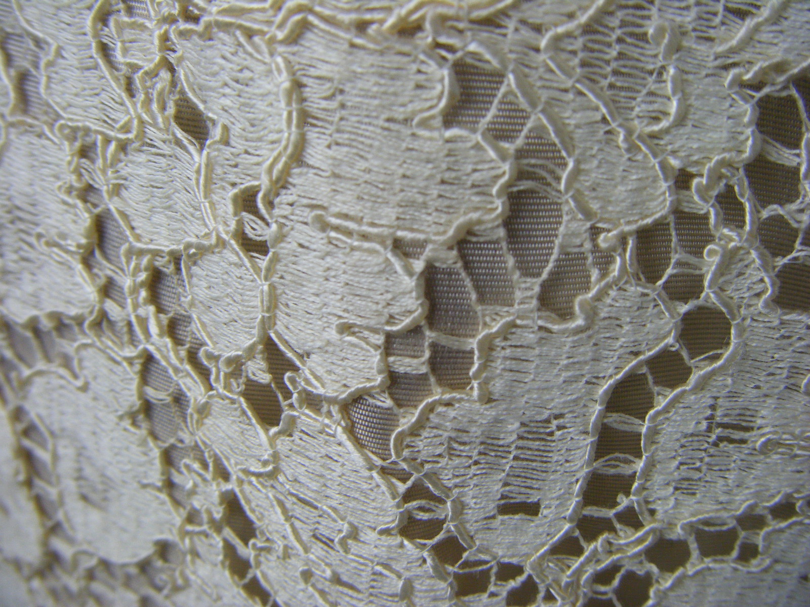 MITZI MORGAN for NEUSTETERS Vtg 50s Cream Lace Dress w/Mink Collar-Bust 36/S