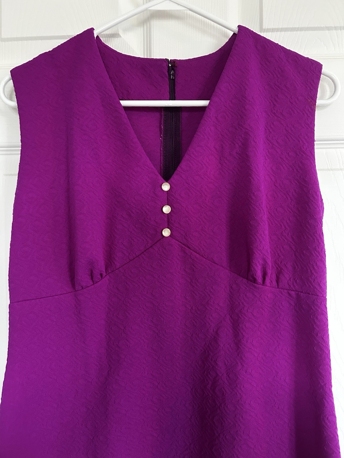 Beautiful V Neck Purple Dress. Size And Brand Unknown. See photos