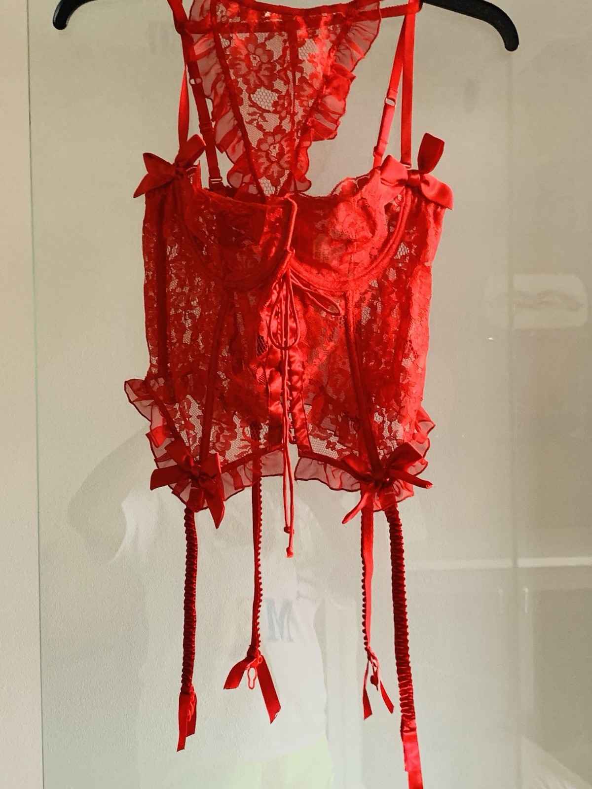 Vintage Y2K Victoria’s Secret Gold Label Red Sexy Bustier Corset Set 34B Small