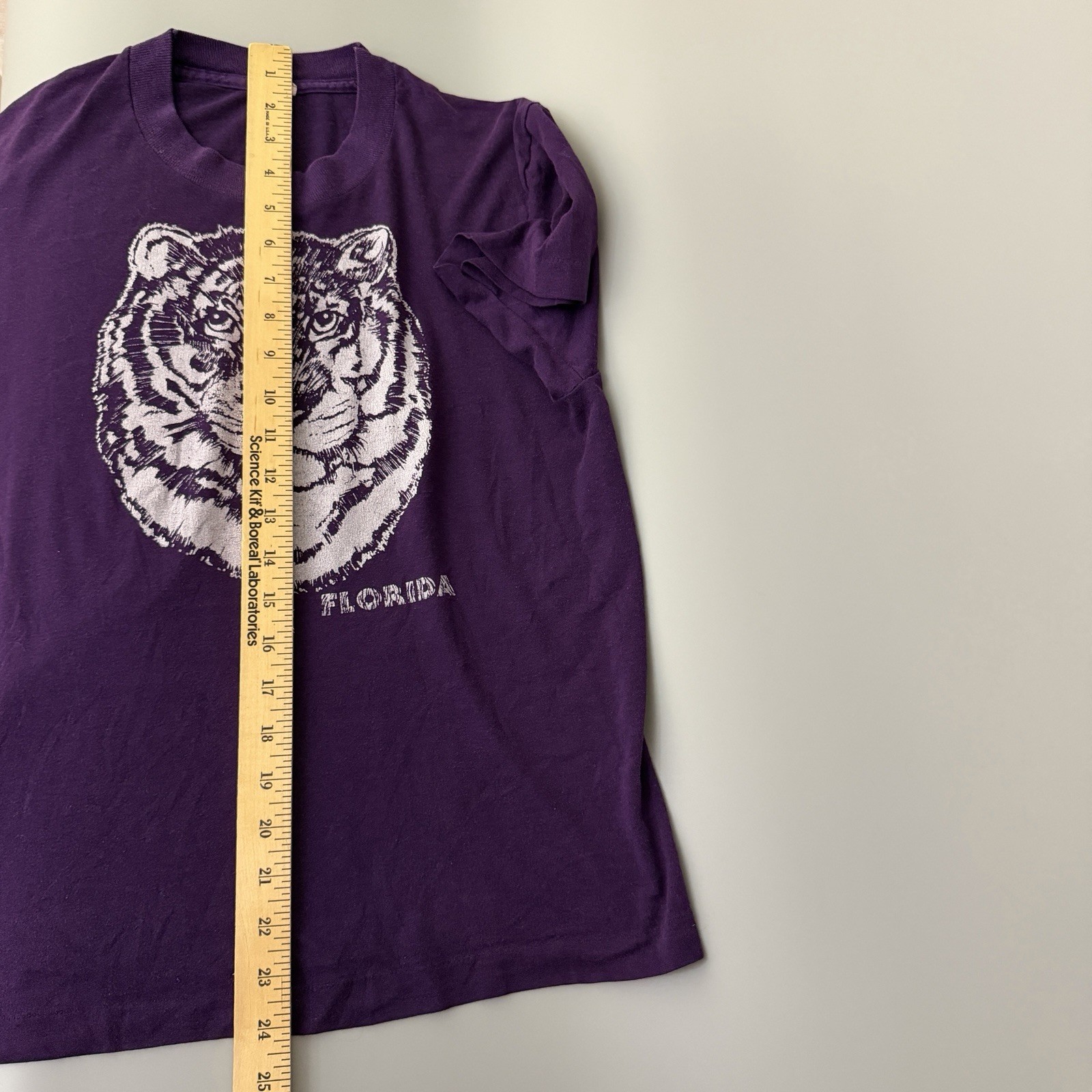 Vintage 80s Screen Stars Women S Purple Florida Tiger T-Shirt USA Single Stitch