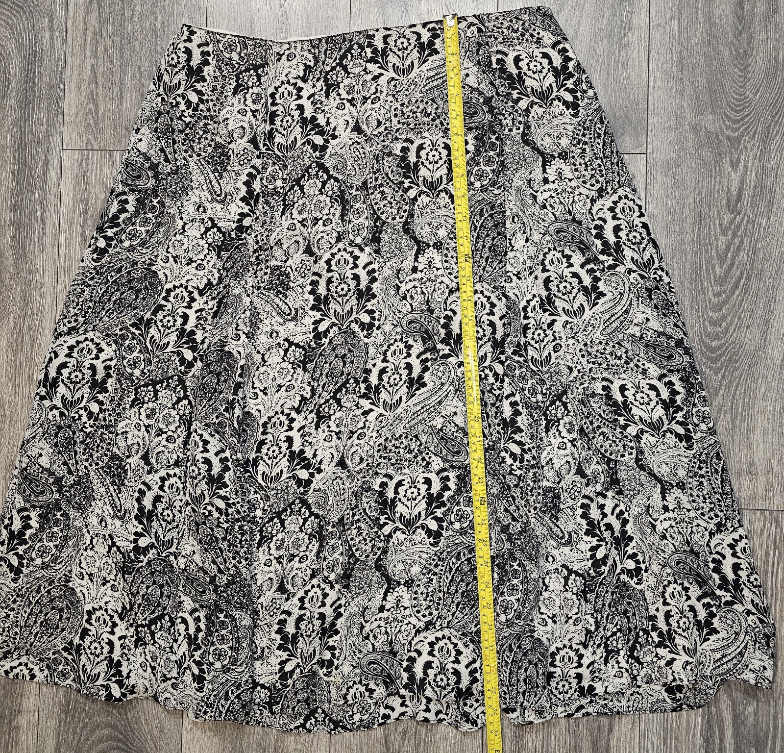 Vintage Jones New York Silk 2 Pc Vest & Skirt Set Floral Black 24W Top 20W Skirt