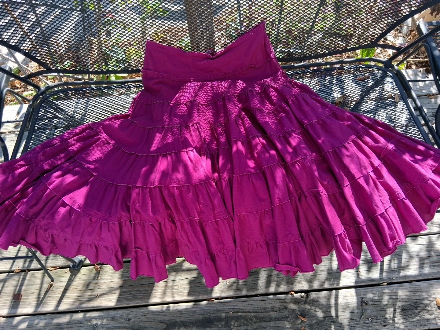 Vintage Giervergate Boho Peasant Hippie Multitiered Ruffle Skirt