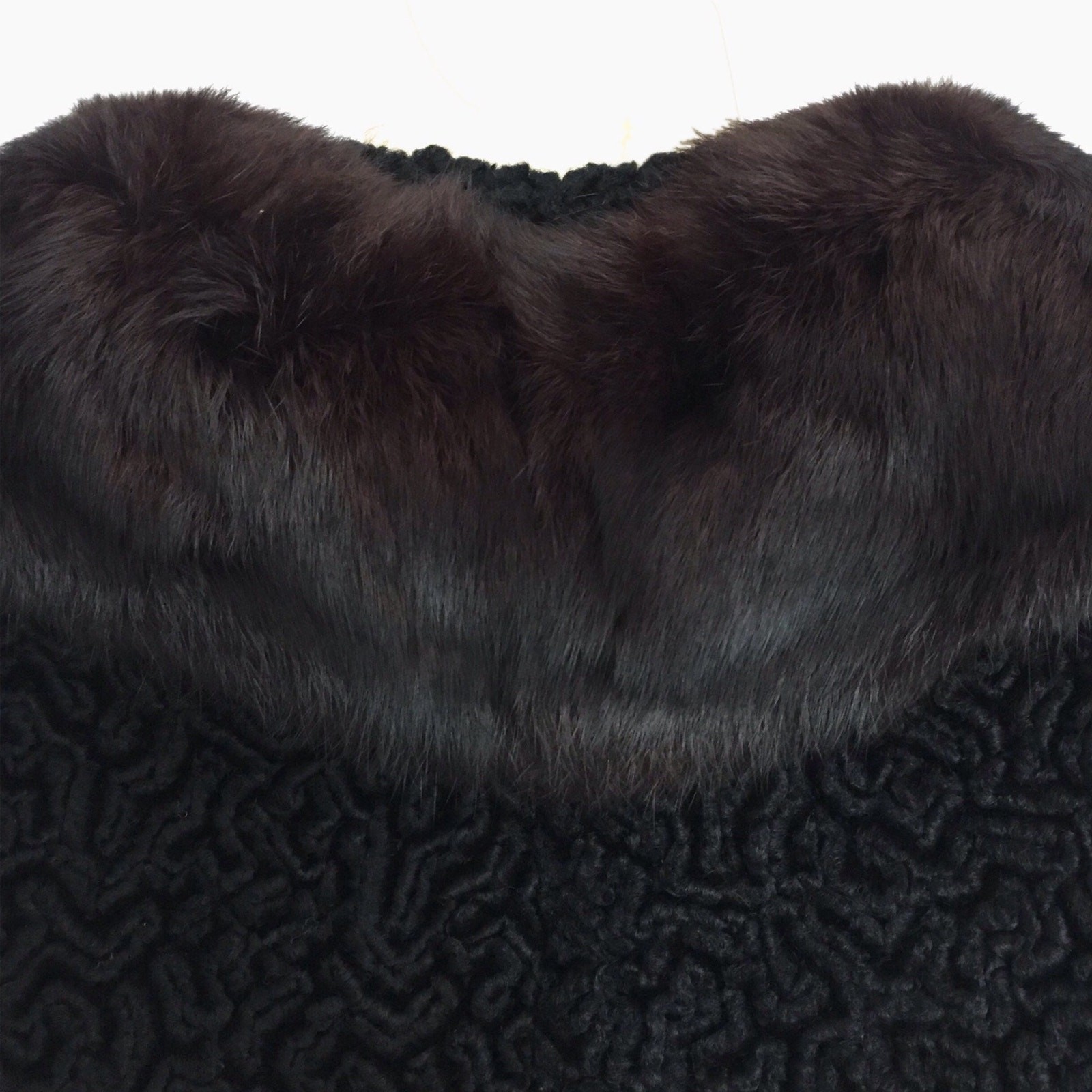 Vintage 1960’s Persian Lamb Jacket with Brown Fur Collar • Double-Breasted