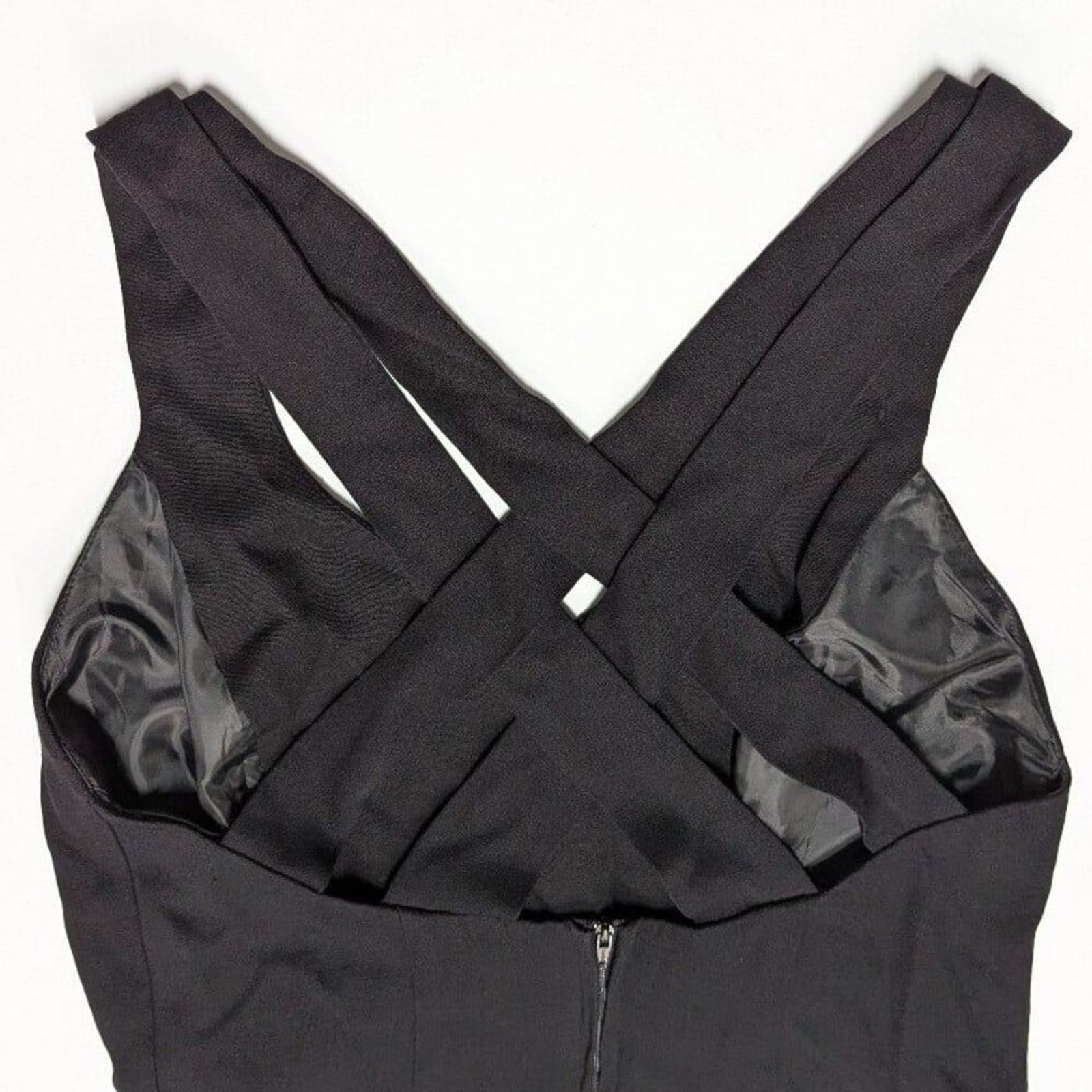 Vintage Minimalist LBD Strappy Mini Black Dress Miss Ashlee California Size 6