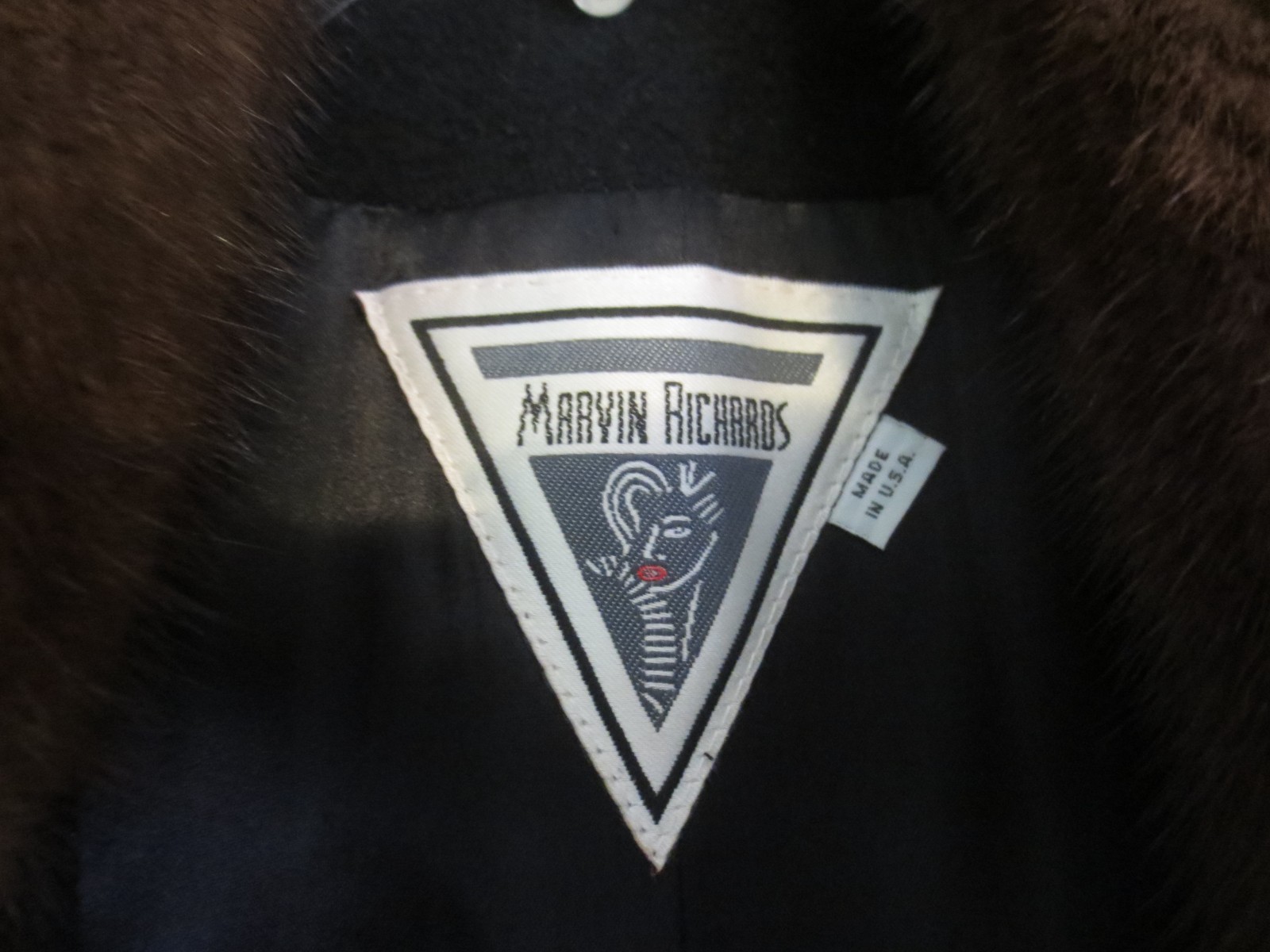 Vintage Gorgeous Marvin Richards Full Length Wool & Mink Fur Coat L-XL 53 „LONG