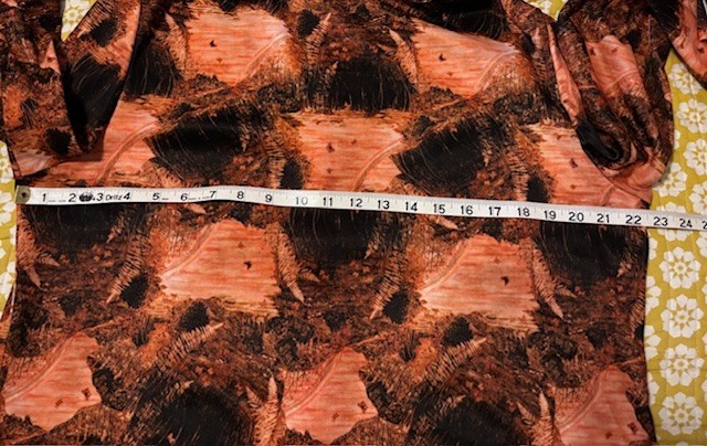 Vintage Handmade Blouse & Skirt Polyester Brown Rust and Black Colors