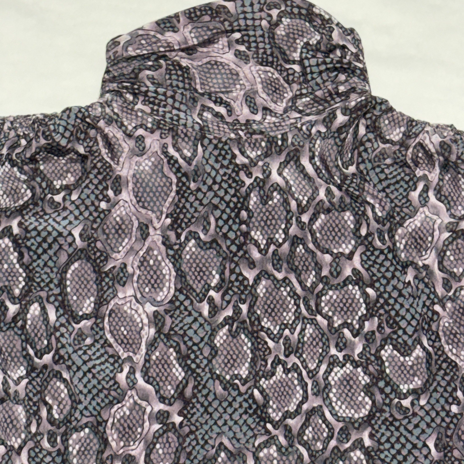 VTG Regina Porter Snake Print Blouse Women’s Sz 14 80s Secretary Career Shirt HK