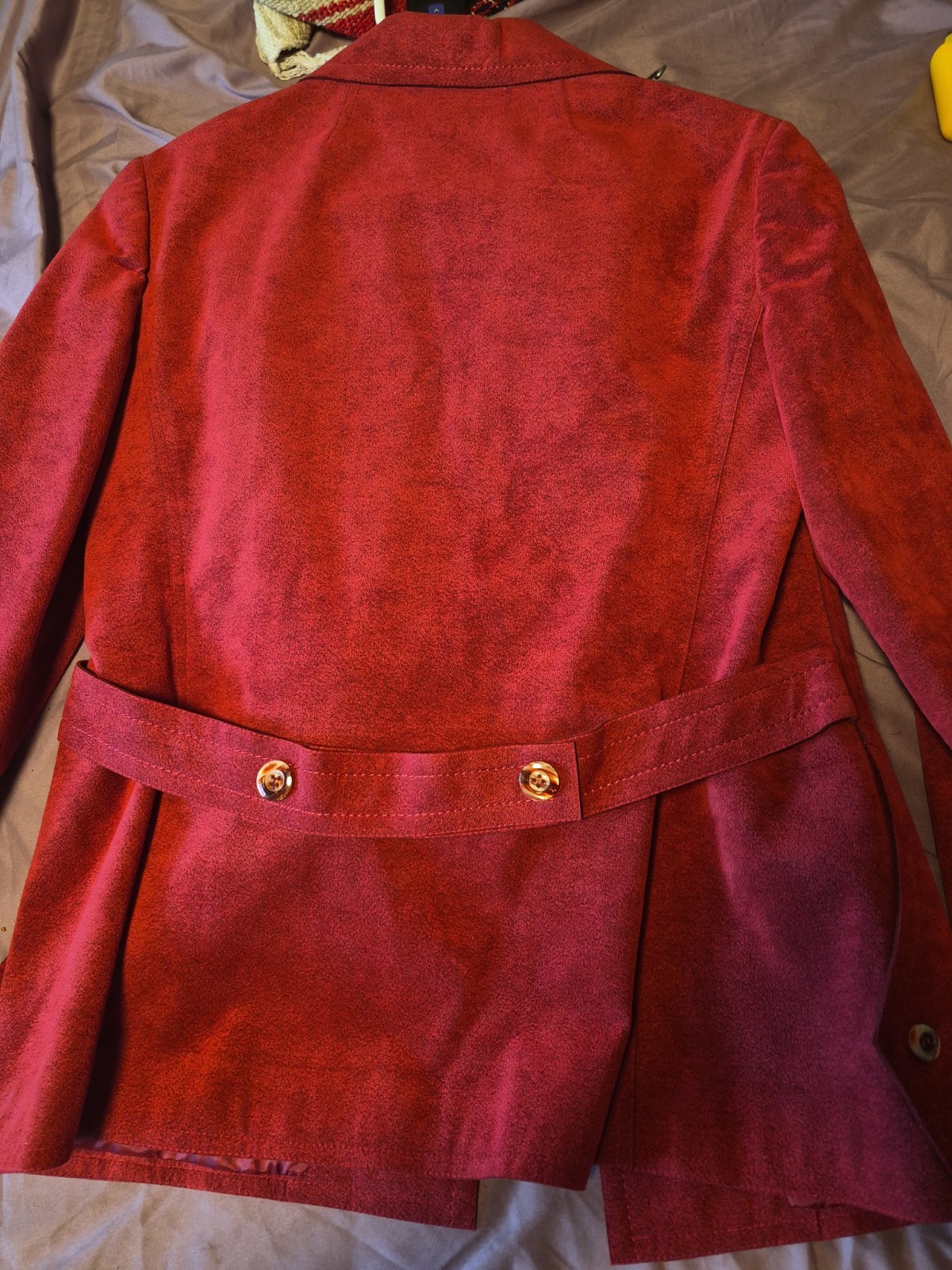 Women’s Red Suede Vintage Blazer And Skirt Set Luigi’s Fashions New York