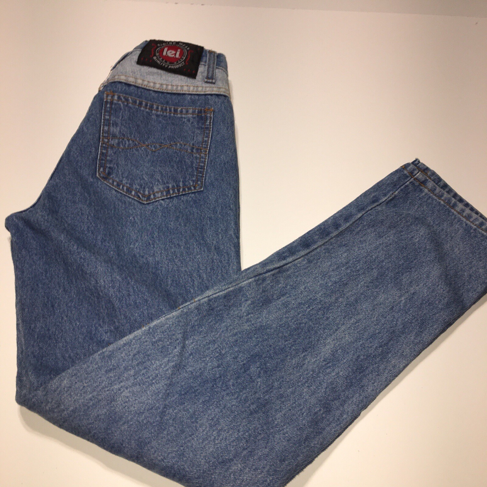 Vtg L.E.I Riding Wear Made in USA Jeans Patchwork Size 3 24×31 High Waist Mom