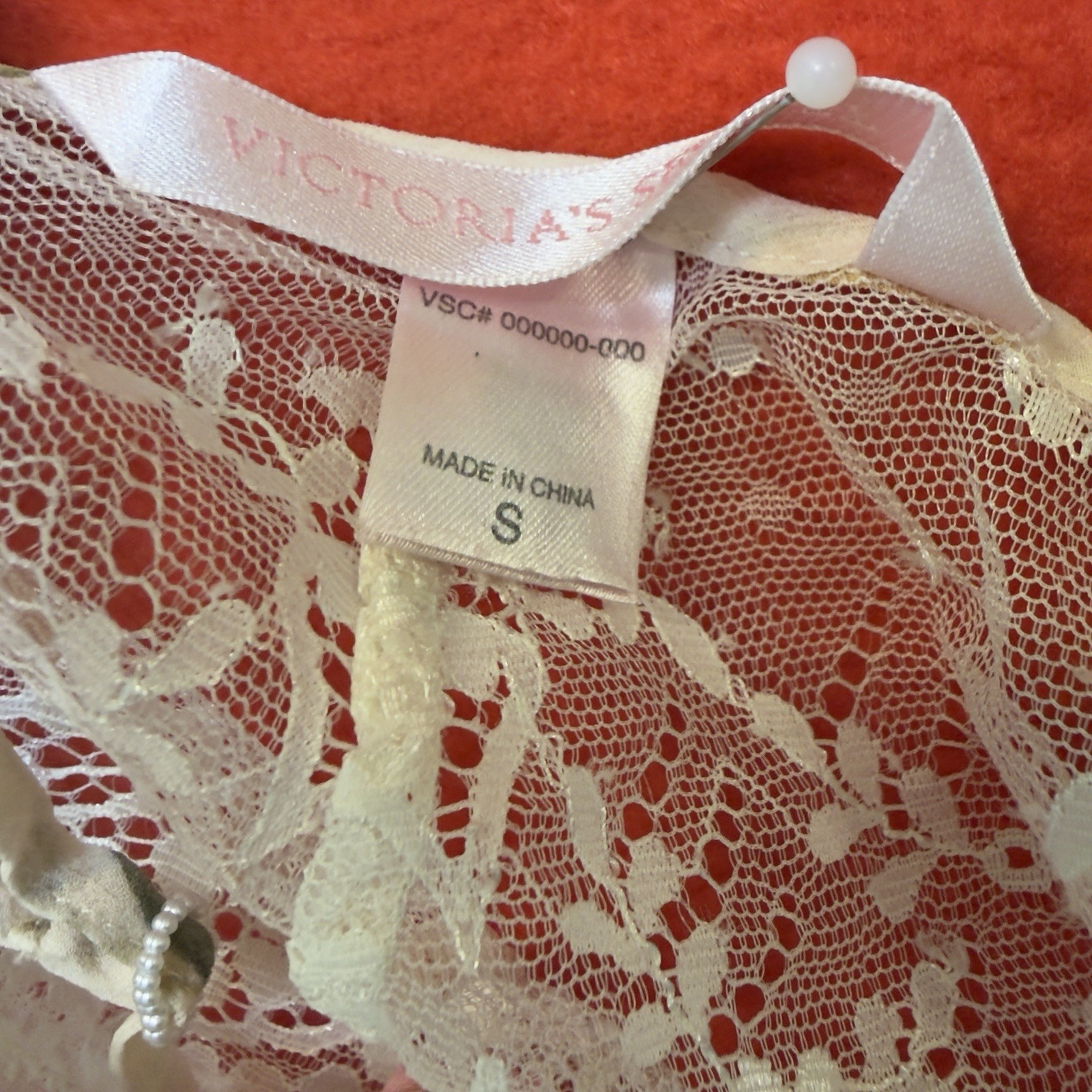 VICTORIA’S SECRET … 100% Silk Chiffon Lace Teddy Bodysuit … Size S