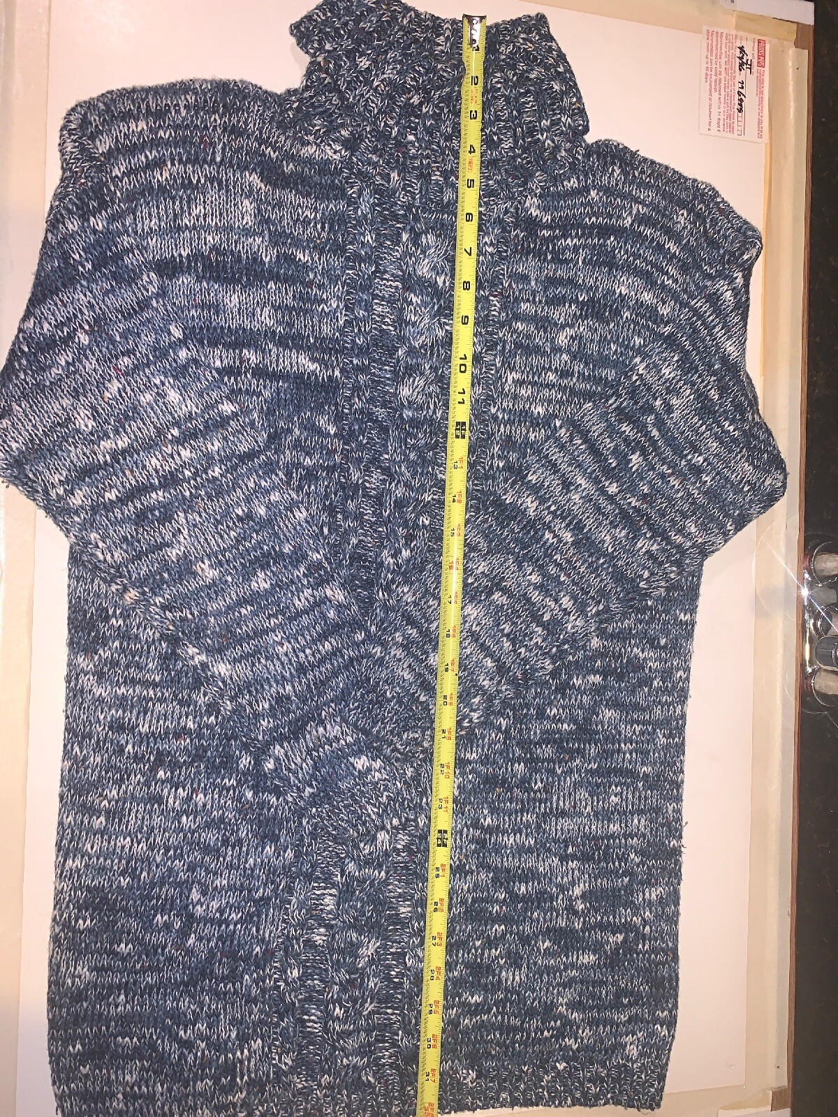 SPICE OF LIFE SZ Large Long Blue / Black TURTLENECK WOMEN PULLOVER SWEATER CCR