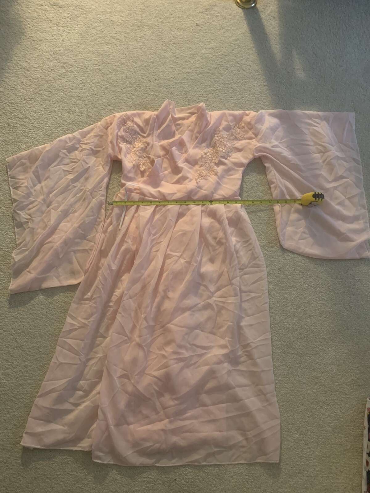Pink Double Knit Polyester Evening Gown Maxi Dress Tang Suit
