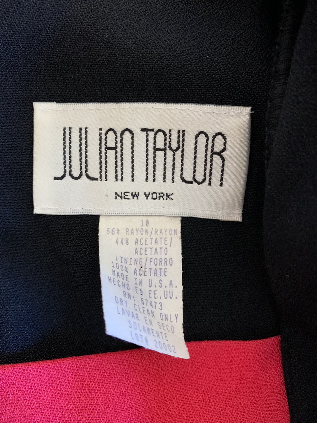 Vintage Dress Size 10 Julian Taylor New York 80s 90s Color Block Shoulder Pads